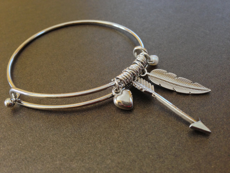 Metal Casting Arrow Charm Bracelet