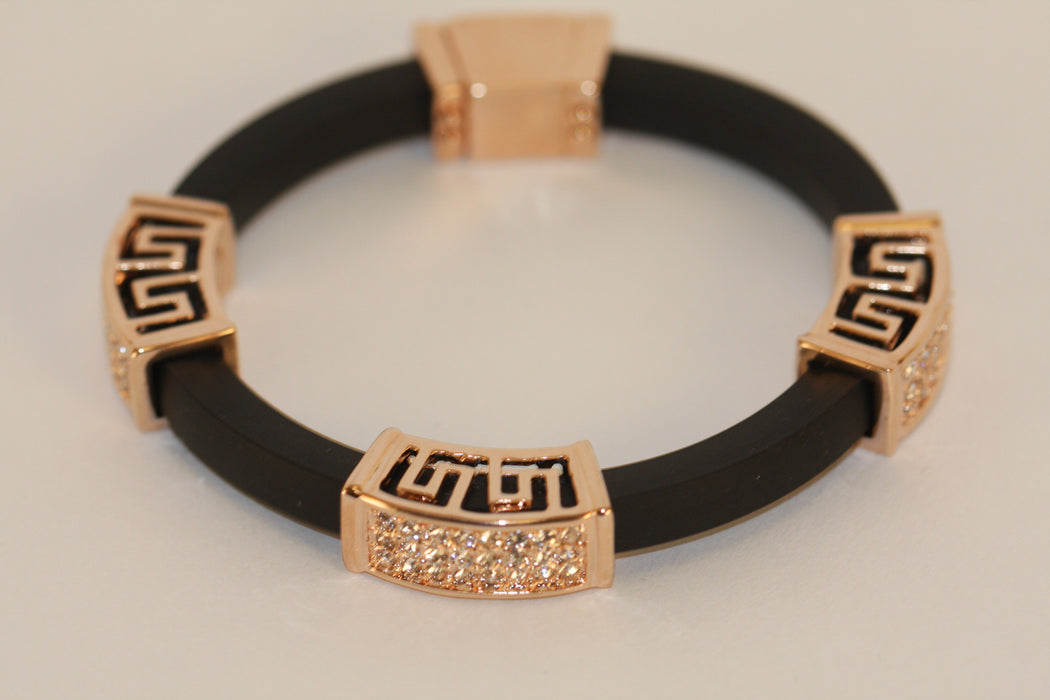Saatchi Gold and Black Tube Bracelet