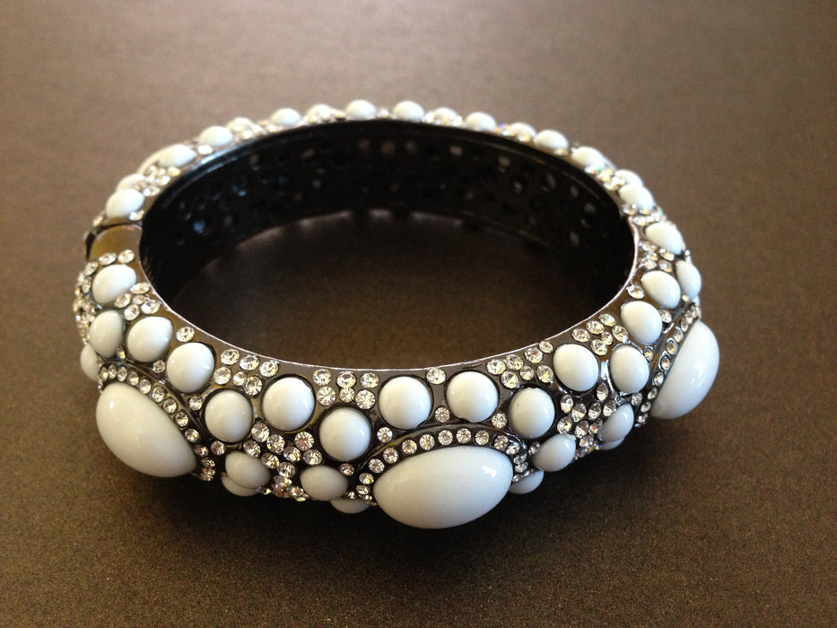 Chunky Crystal Bracelets (White)