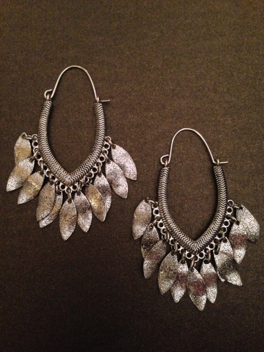 Hammered Leaves Earring