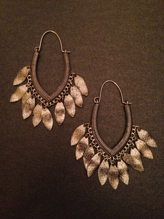 Hammered Leaves Earring