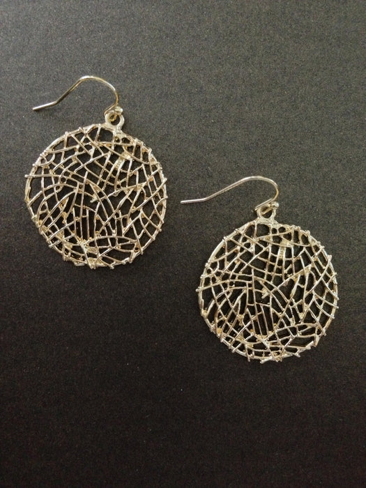Metal Filigree Disk Earring