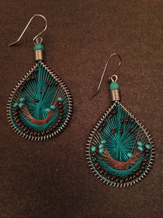 Teardrop Thread Seed Bead Earring