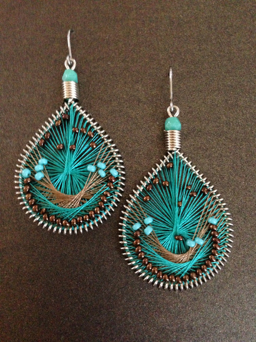Teardrop Thread Seed Bead Earring