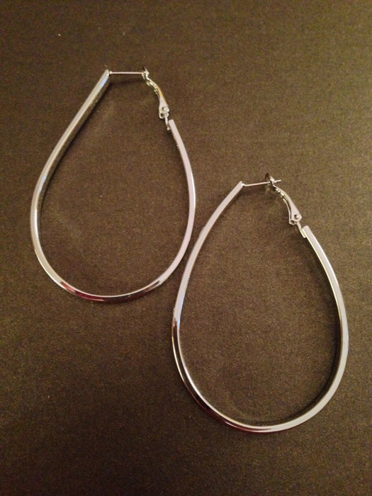 2 1/2" Teardrop Hoop Earring