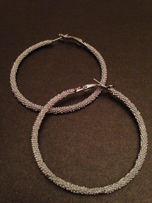 2 1/8" Studded Metal Hoop Earring