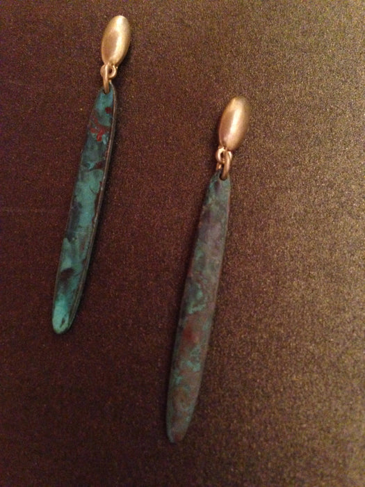 Hammered Metal Bar Earring