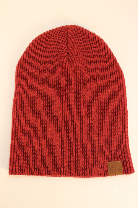 Co Co Cable Knit Beanie (Wine Red)