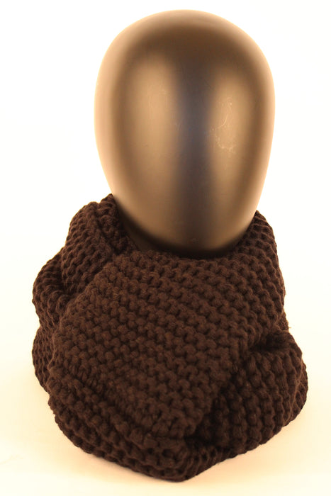 Knit Infinity Scarf Cowl Neck Warmer (Noir)