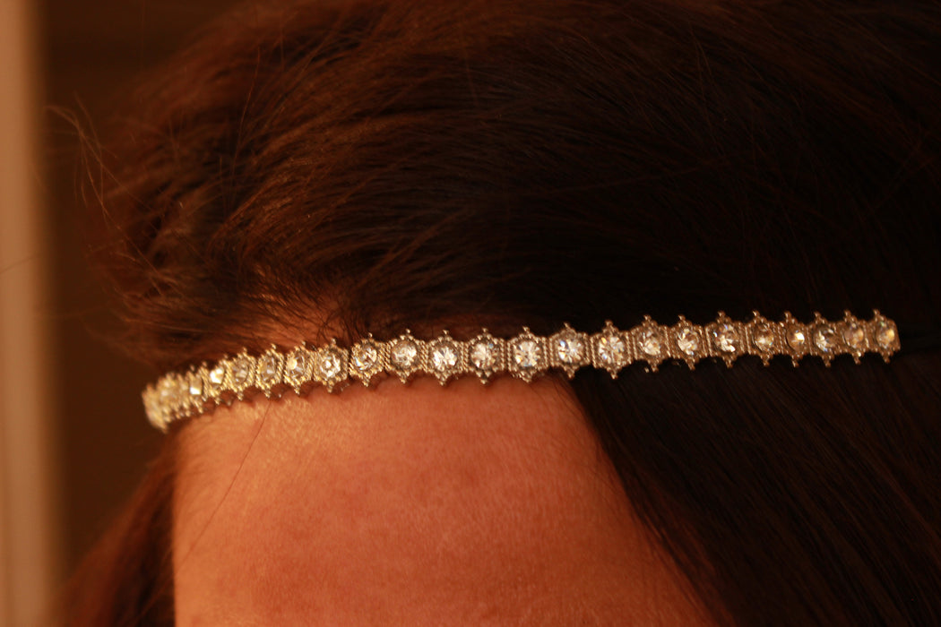 Elastic Rhinestone Studded Headband