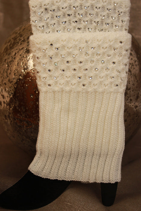 Crystal Embellished Leg Warmer Boot Socks