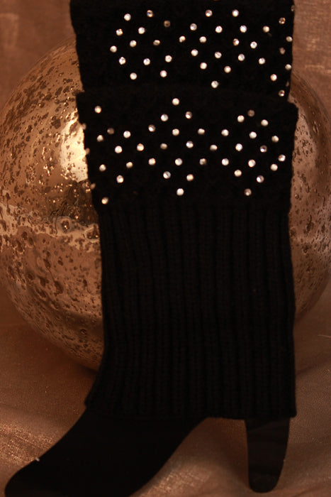 Crystal Embellished Leg Warmer Boot Socks