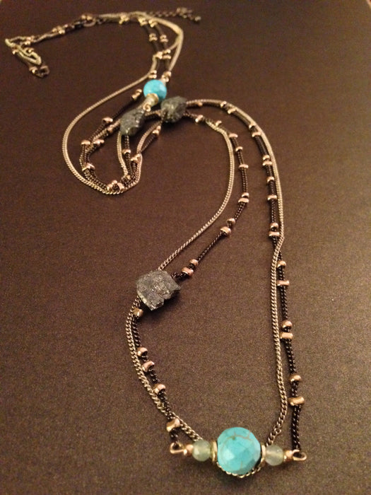 Double Layered Gemstone Necklace