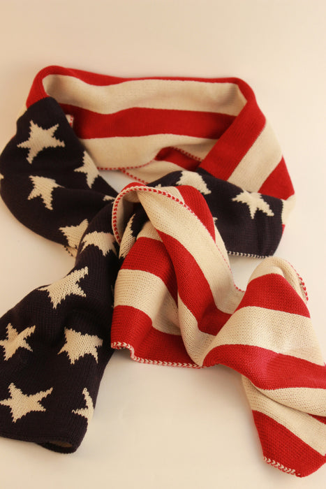 Knitted American Flag Scarf