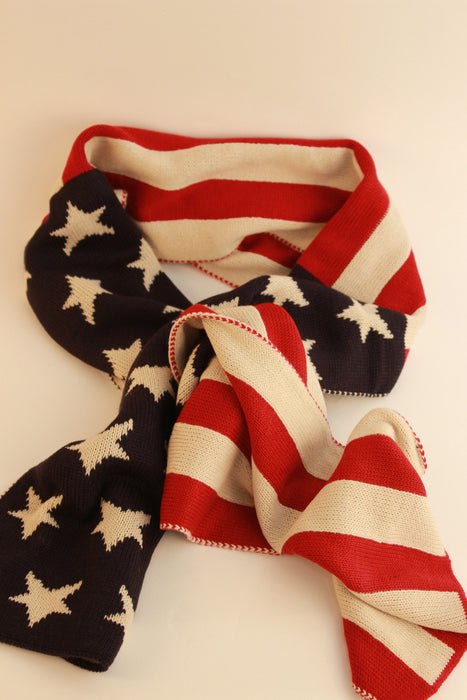 Knitted American Flag Scarf