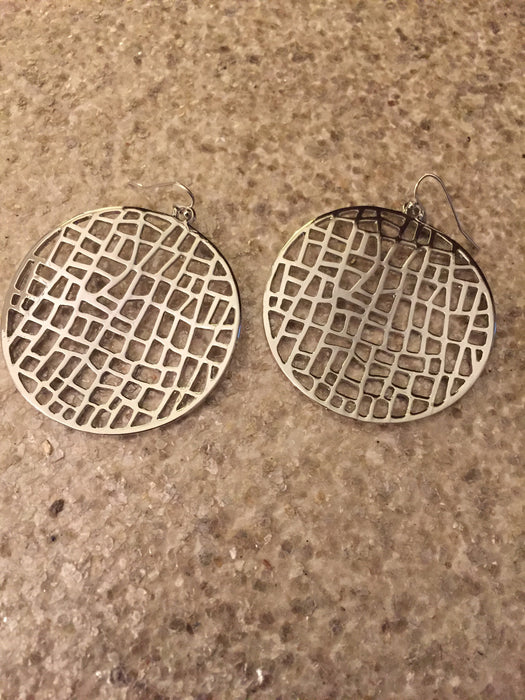 Round Mosaic Earring (Silver)
