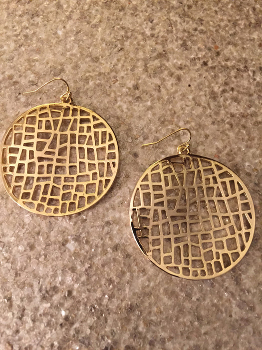 Round Mosaic Earring (Gold)