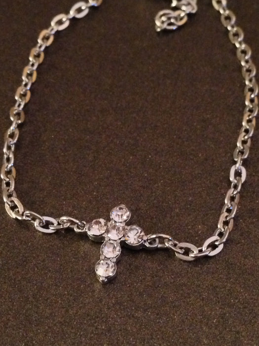 Crystal Small Cross Bracelet