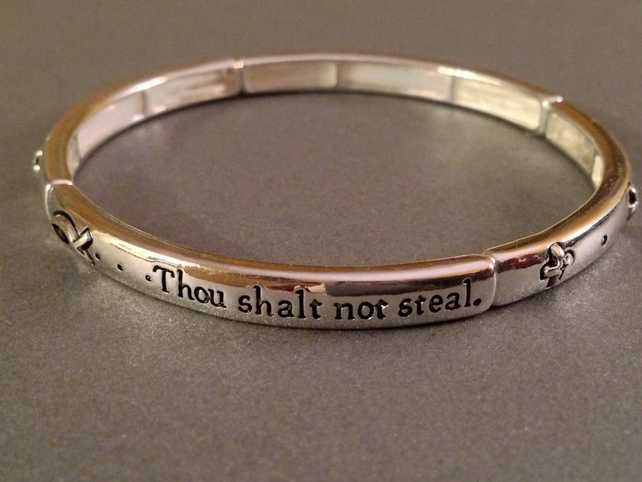 'Thou shalt not steal' Stretch Bracelet