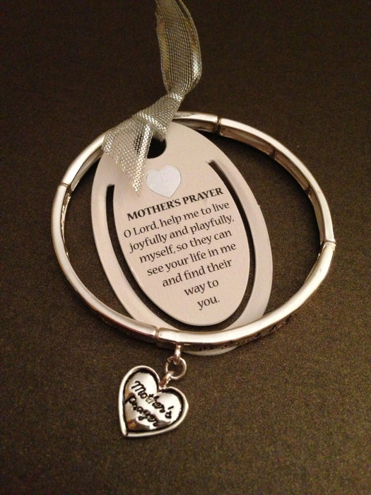 "Mother's Prayer" Religious Message Stretch Bracelet and Bookmark
