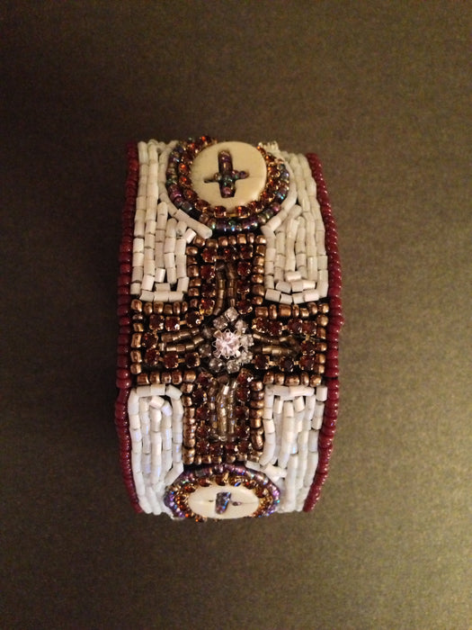 Aztec Beaded Cross Bracelet