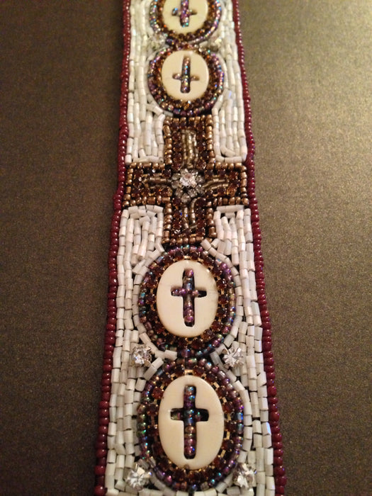 Aztec Beaded Cross Bracelet