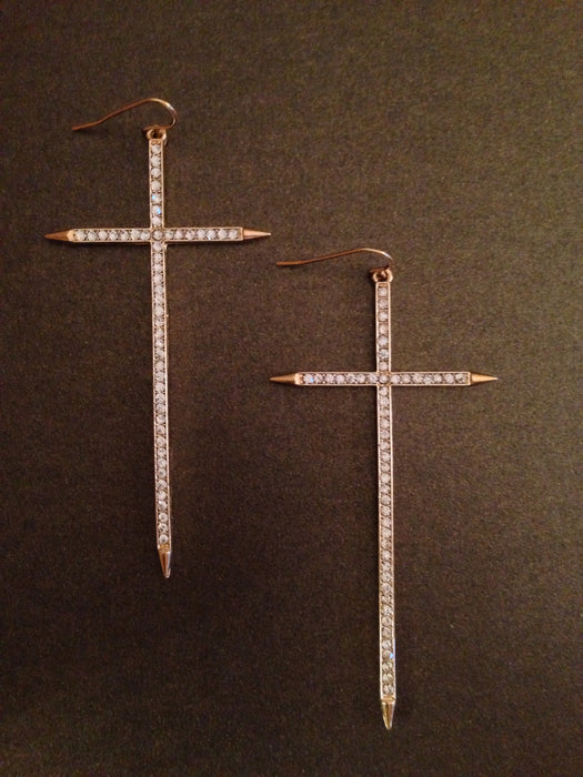 Studded Cross Earring