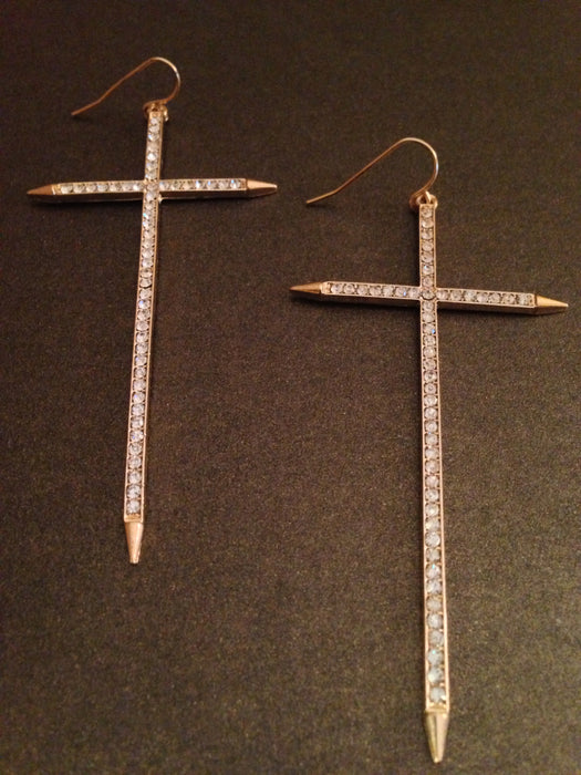 Studded Cross Earring