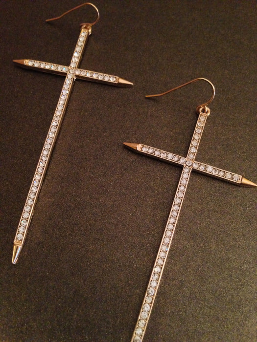 Studded Cross Earring