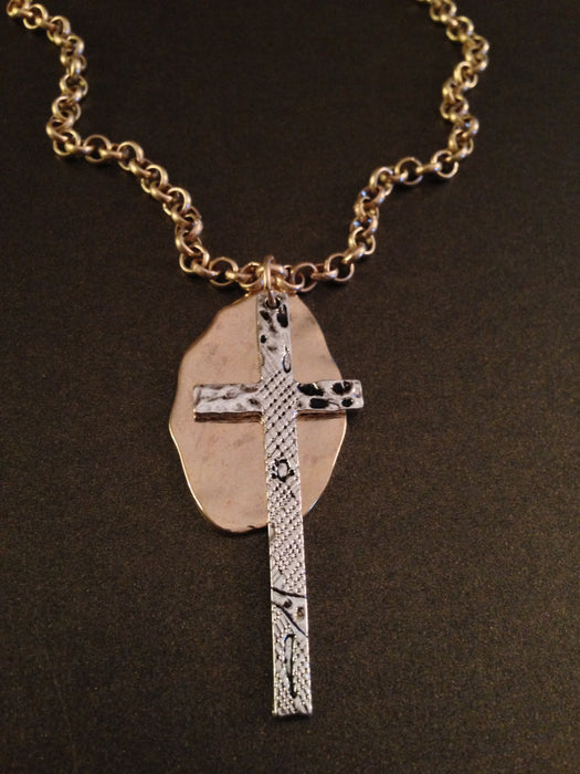 Long Cross Pendant and Charm Faith Necklace