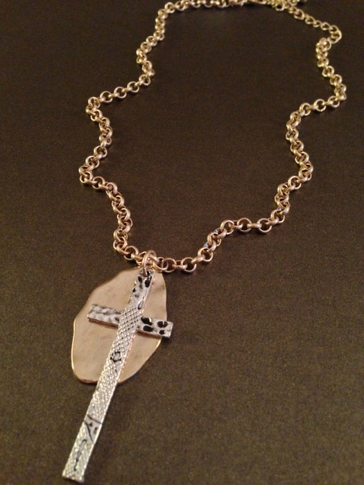 Long Cross Pendant and Charm Faith Necklace