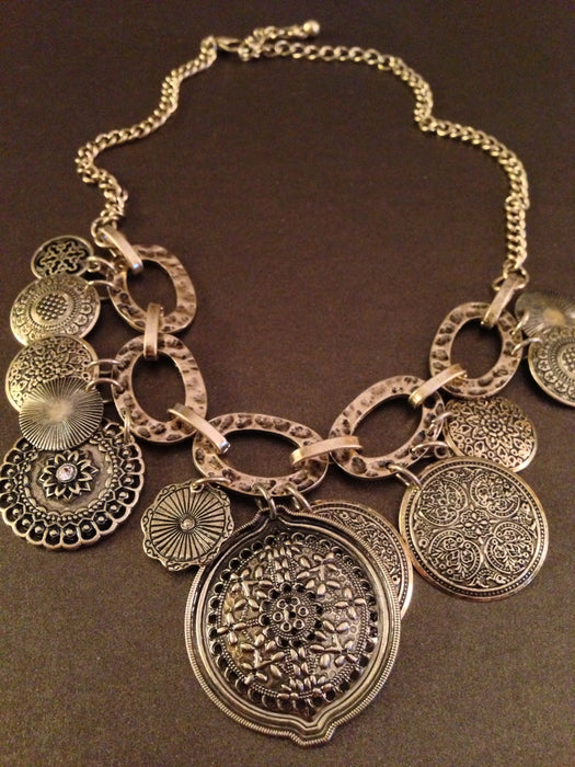 Layered Antique Disc Necklace