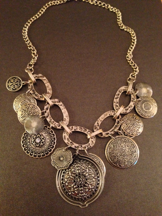 Layered Antique Disc Necklace