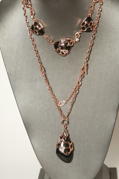 Stone Pendant Necklace (Rose Gold)