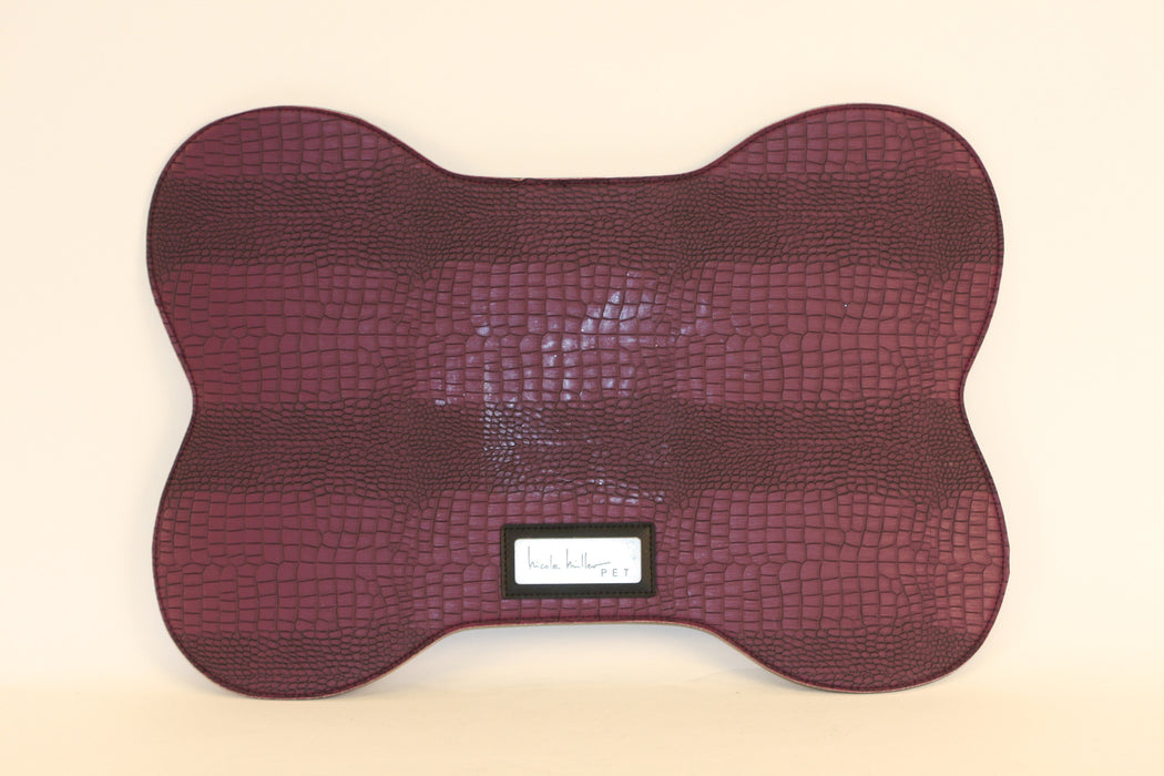 Purple Croc Faux Leather Bowl Mat