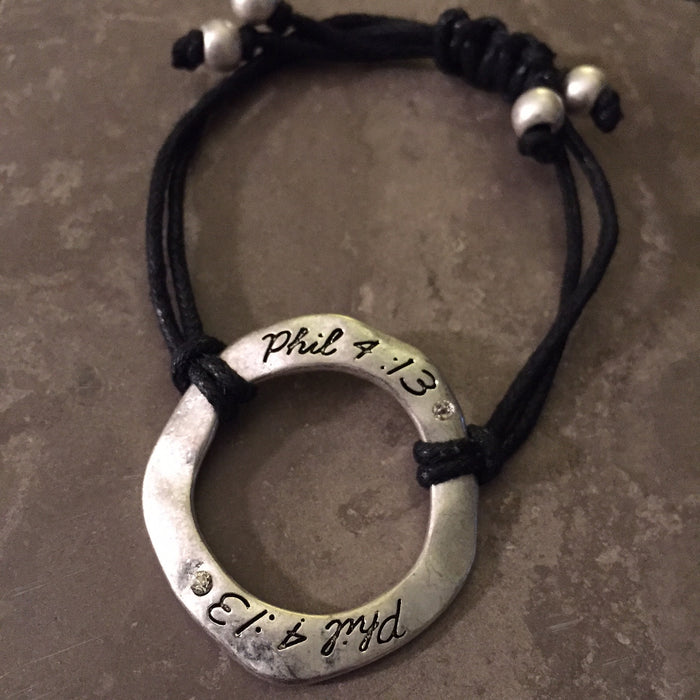 Phillipians 4:13 "I can do all this through him who gives me strength." Bracelet