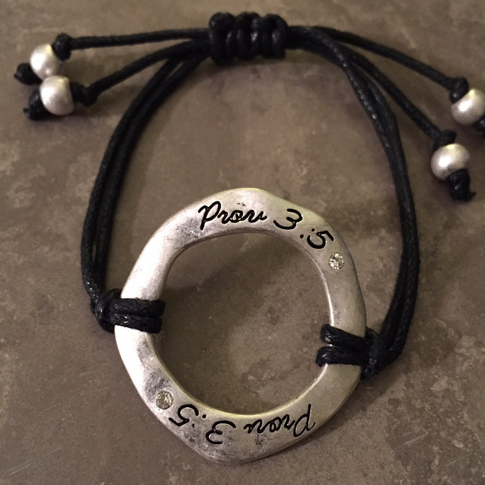 Prov 3:5 "Trust in the Lord with all your heart and lean not on your own understanding" Bracelet