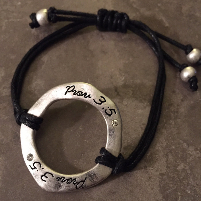 Prov 3:5 "Trust in the Lord with all your heart and lean not on your own understanding" Bracelet